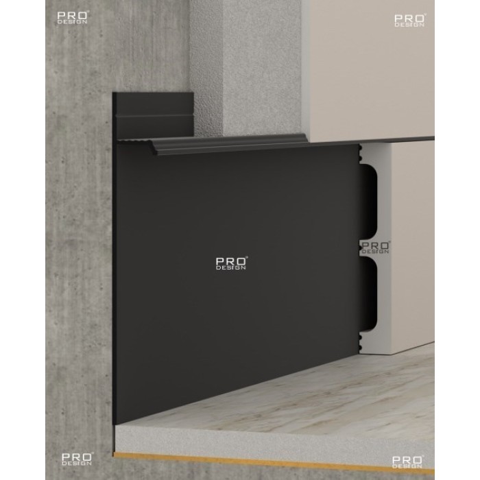 Плинтус скрытого монтажа Pro Design 323 Чёрный Анодированный