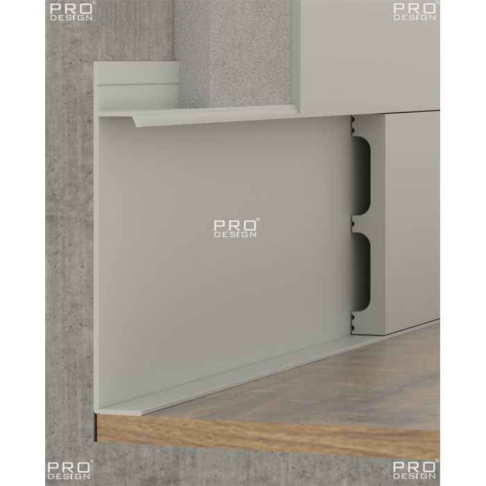 Плинтус скрытого монтажа Pro Design Universal 235 (анод. алюминий)